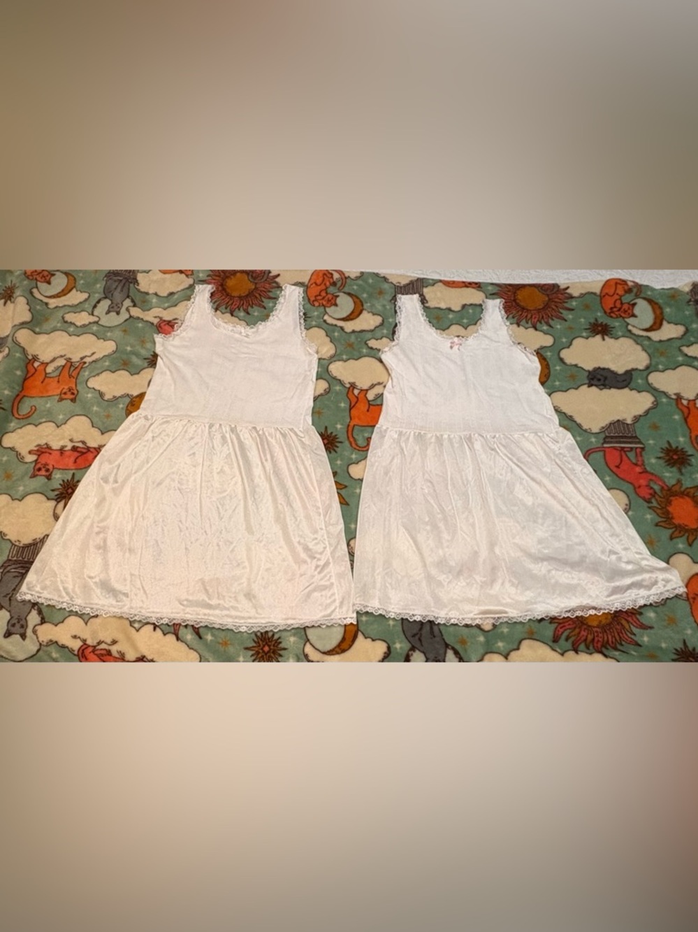 2 Vintage I.C. Collections Girls Full Slips-Size 10 & 12
